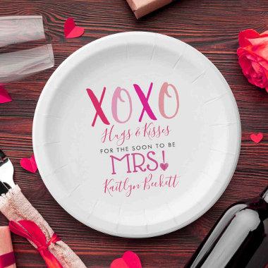 Hugs & Kisses (XOXO) Valentine's Day Bridal Shower Paper Plates