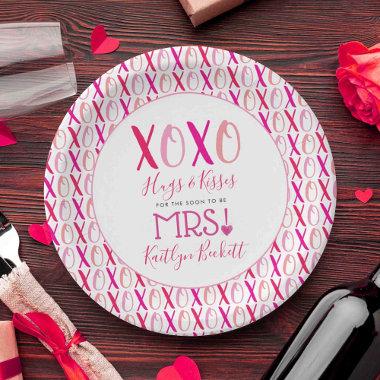 Hugs & Kisses (XOXO) Valentine's Day Bridal Shower Paper Plates