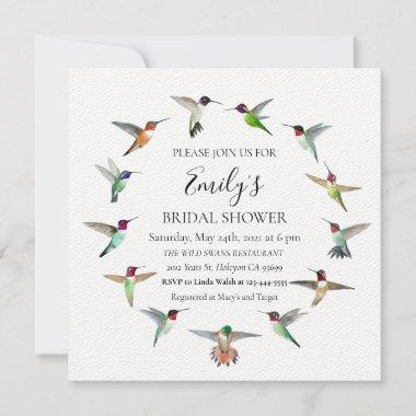 Hummingbirds Bridal Shower Invitations