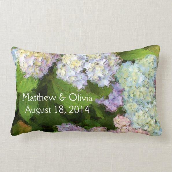 Hydrangeas Watercolor Pillow