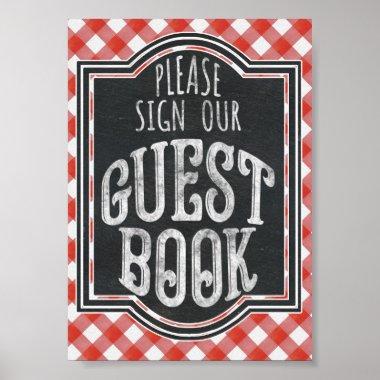 I Do BBQ Couple's Coed Engagement Guest Book Sign