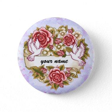 I Thee Wed wedding custom name button
