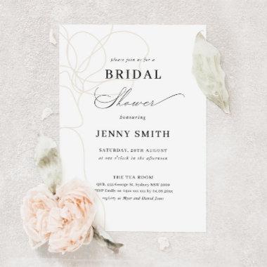 Illustrated handdrawn flower bridal shower Invitations