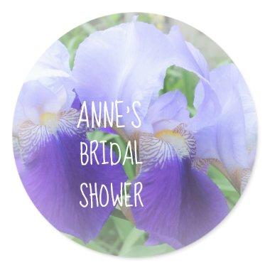 Iris Flower Bridal Shower Classic Round Sticker