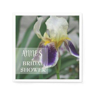 Iris Flower Bridal Shower Paper Napkins