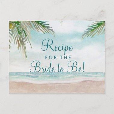Island Breeze Sandy Beach Bride to Be Recipe Invitations