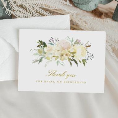 ivory floral bridesmaid thank you Invitations