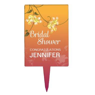 Juicy Floral Ombre Bridal Shower Cake Topper