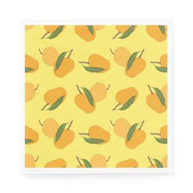 juicy mango fruit pattern napkins
