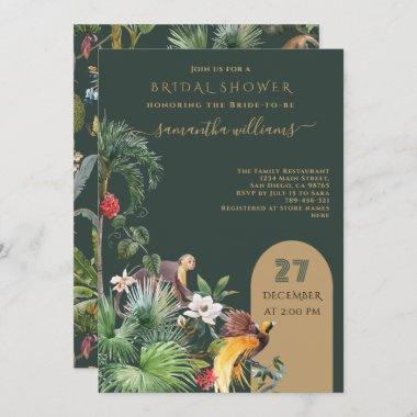 Jungle Greenery Animals elegant Bridal Shower Invitations