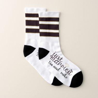 Just Married No Cold Feet Personalized Custom Socks