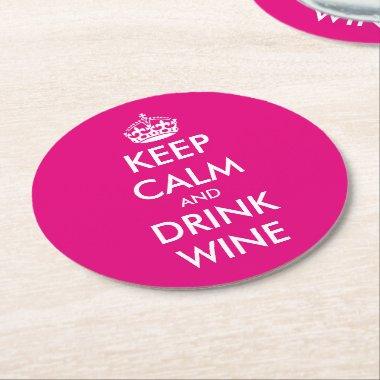 Keep calm and drink wine pulp board coaster set