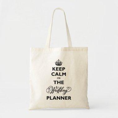 Keep Calm I'm The Wedding Planner Black Text Funny Tote Bag
