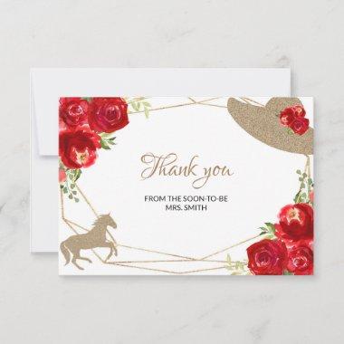 Kentucky Derby Red Roses Wedding Thank You Invitations
