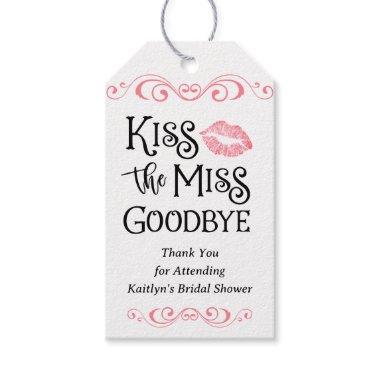 Kiss The Miss Goodbye Bridal Shower Gift Tags