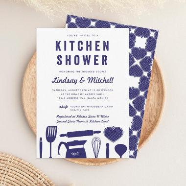 Kitchen Shower Utensils Couple's Shower Navy Blue Invitations
