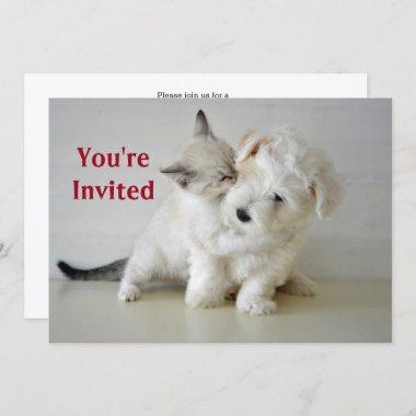 Kitten Puppy Bridal Shower Invitations