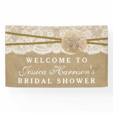 Kraft, Lace & Sand Dollar Beach Bridal Shower Banner