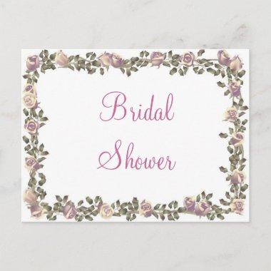 KRW Floral Border Custom Bridal Shower Invitations