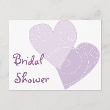 KRW Purple Hearts Bridal Shower Custom Invitations