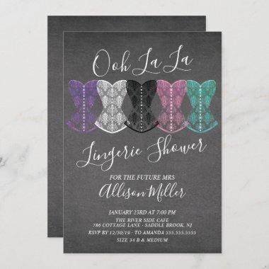 Lace Corset Lingerie Bridal Shower Invitations