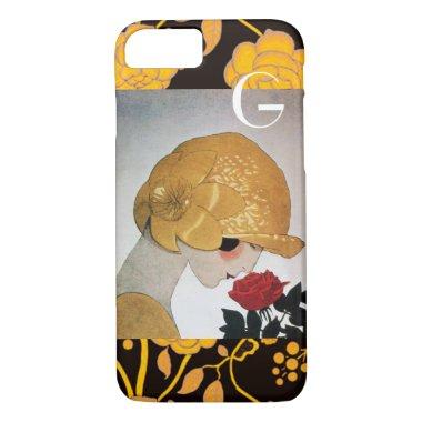 LADY WITH RED ROSE MONOGRAM iPhone 8/7 CASE