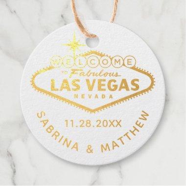 Las Veags Wedding Sign REAL Foil Favor Tags