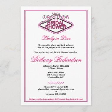 Las Vegas Bridal Shower Invitations - Hot Pink