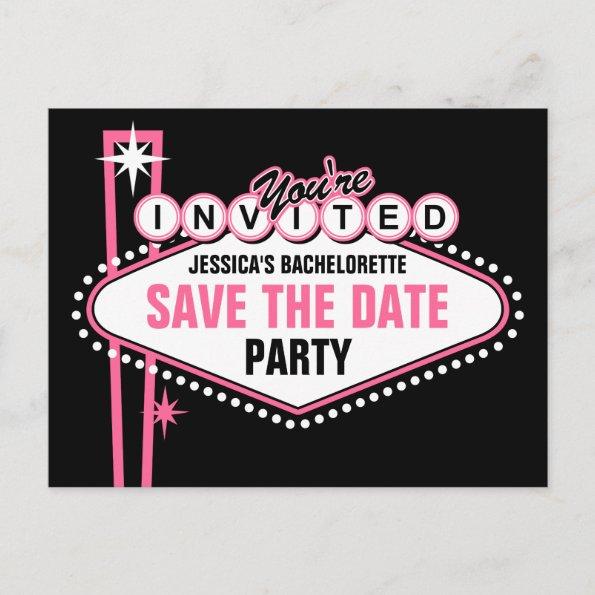 Las Vegas Pink Save The Date Announcement PostInvitations