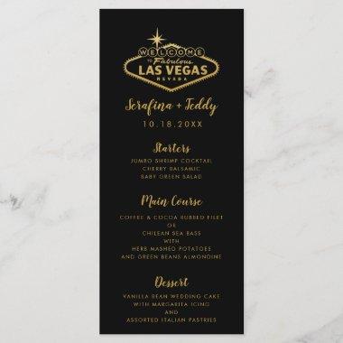Las Vegas Wedding Menu Gold Black