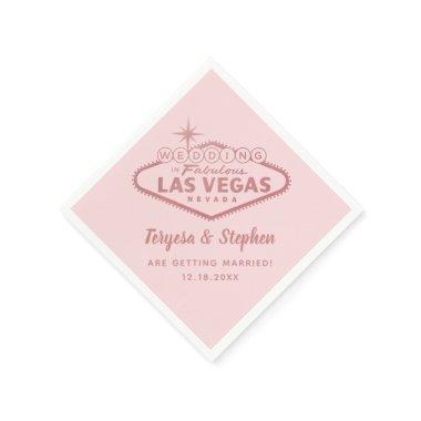 Las Vegas Wedding Rose Gold Pink Napkins