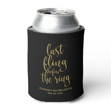 Last Fling Before the Ring Gold Glitter Bride Can Cooler