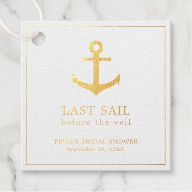 Last Sail Before The Veil Gold Foil Bridal Shower Foil Favor Tags
