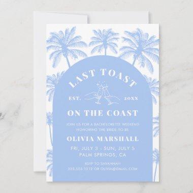 Last Toast On The Coast Bachelorette Party Invitations