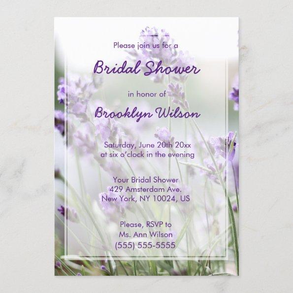 Lavender Bohemian Bridal Shower Invitations