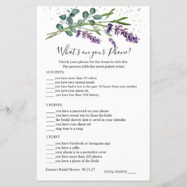 Lavender Eucalyptus Bridal What's on Your Phone
