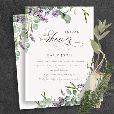 Lavender Eucalyptus Bunch Bridal Shower Invite