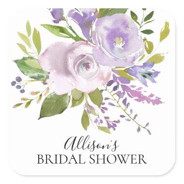 Lavender Flowers Bridal Shower Envelope Seal