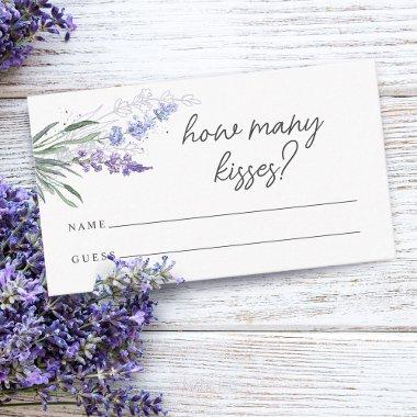 Lavender | How Many Kisses | Bridal Shower Game Enclosure Invitations