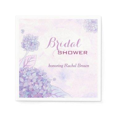 Lavender Hydrangeas Bridal Shower Paper Napkins