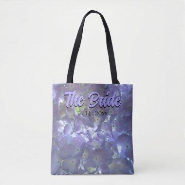 Lavender Hydrangeas purple floral, the Bride Tote Bag