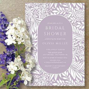Lavender Leaf Floral Bridal Shower Invitations