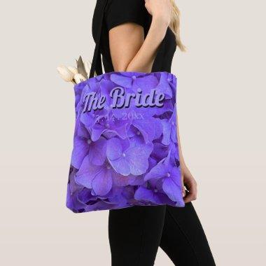 Lavender lilac purple Hydrangeas flowers Bride Tote Bag