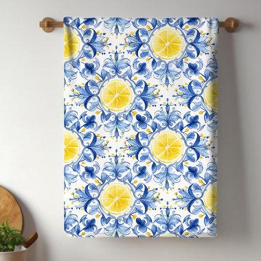 Lemon Mediterranean Tile Kitchen Towel