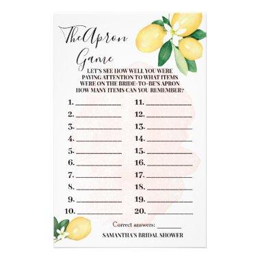 Lemons The Apron Pink Bridal Shower Game Invitations Flyer