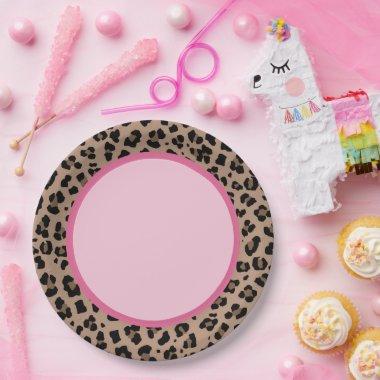 Leopard and Pink Party Paper Plates