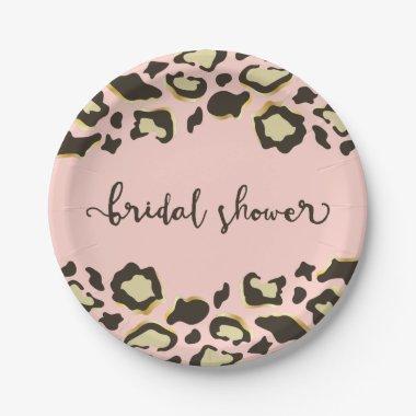 Leopard Print | Blush Pink | Bridal Shower Paper Plates