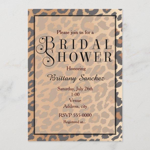 Leopard Print Cheetah Bridal Shower Invitations
