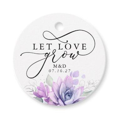 Let Love Grow Silver Greenery Elegant Wedding Favor Tags