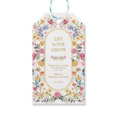 Let Love Grow Wildflower Garden Bridal Shower Gift Tags